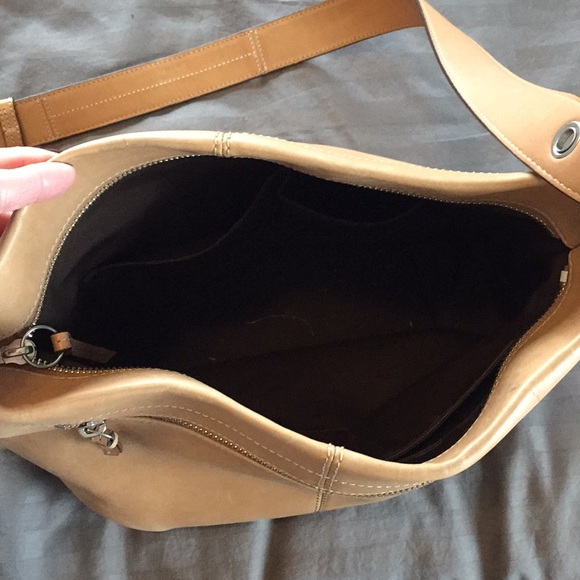 Large Camel Colored Coach Purse - Picture 3 of 5